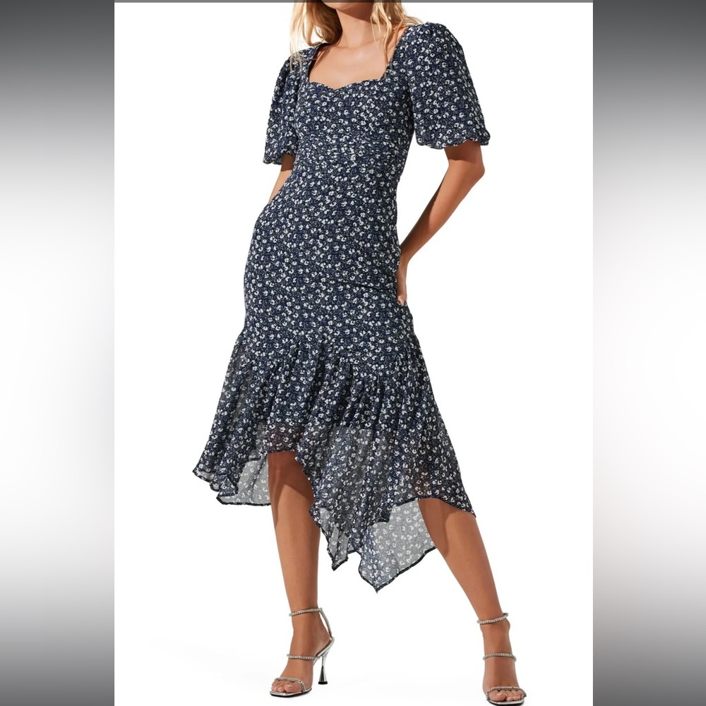 Astr The Label Floral Asymmetrical Hem Dress